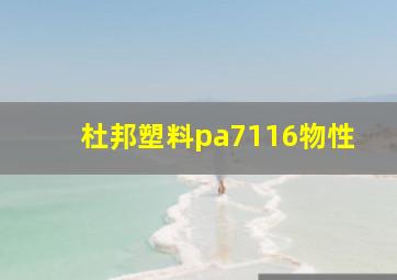 杜邦塑料pa7116物性