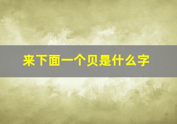 来下面一个贝是什么字