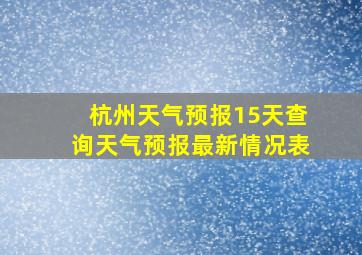 杭州天气预报15天查询天气预报最新情况表