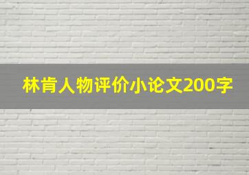 林肯人物评价小论文200字