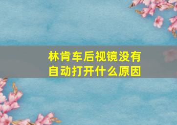 林肯车后视镜没有自动打开什么原因