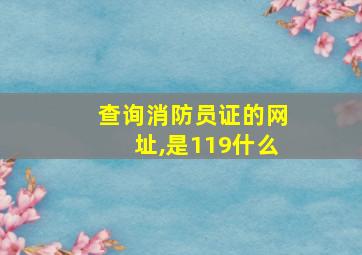 查询消防员证的网址,是119什么