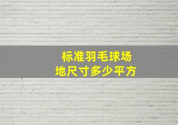 标准羽毛球场地尺寸多少平方