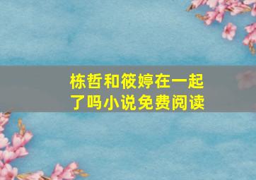 栋哲和筱婷在一起了吗小说免费阅读