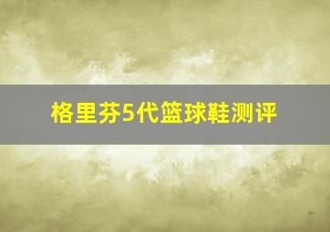 格里芬5代篮球鞋测评