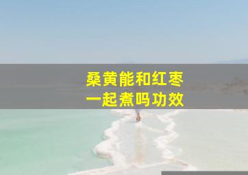 桑黄能和红枣一起煮吗功效