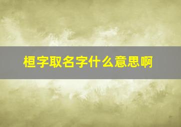 桓字取名字什么意思啊