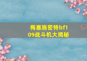 梅塞施密特bf109战斗机大揭秘