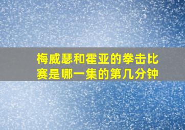 梅威瑟和霍亚的拳击比赛是哪一集的第几分钟