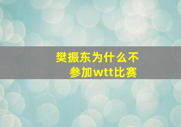 樊振东为什么不参加wtt比赛