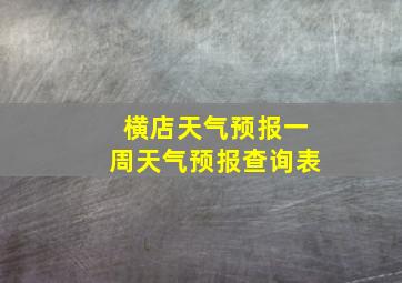 横店天气预报一周天气预报查询表