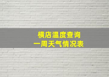 横店温度查询一周天气情况表