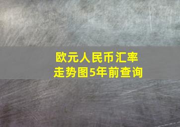 欧元人民币汇率走势图5年前查询