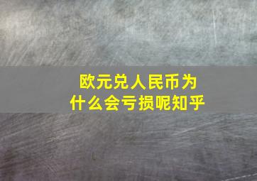 欧元兑人民币为什么会亏损呢知乎