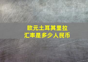 欧元土耳其里拉汇率是多少人民币