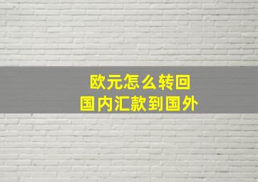 欧元怎么转回国内汇款到国外