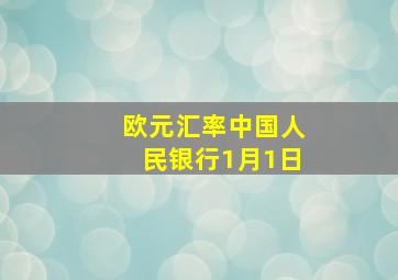 欧元汇率中国人民银行1月1日