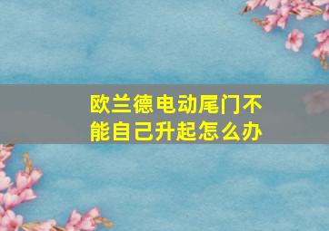 欧兰德电动尾门不能自己升起怎么办