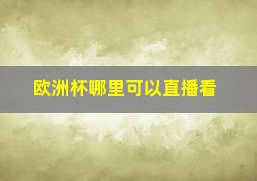 欧洲杯哪里可以直播看