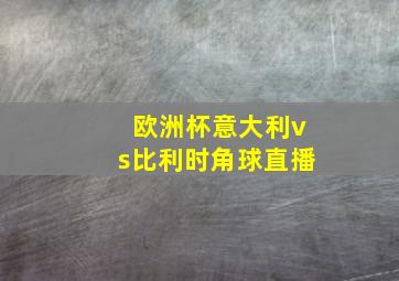 欧洲杯意大利vs比利时角球直播