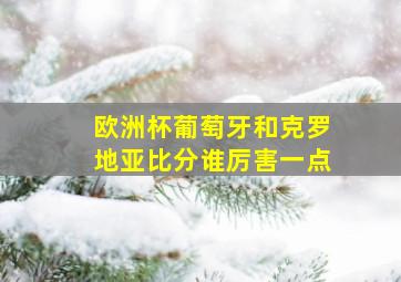 欧洲杯葡萄牙和克罗地亚比分谁厉害一点