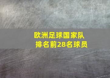 欧洲足球国家队排名前28名球员