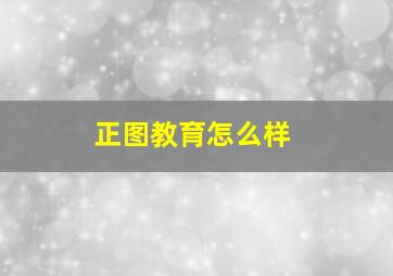 正图教育怎么样