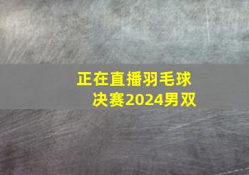 正在直播羽毛球决赛2024男双