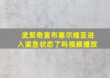 武契奇宣布塞尔维亚进入紧急状态了吗视频播放