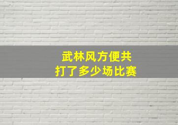 武林风方便共打了多少场比赛