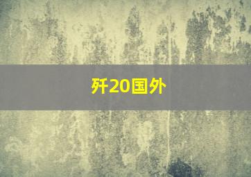 歼20国外