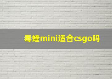 毒蝰mini适合csgo吗