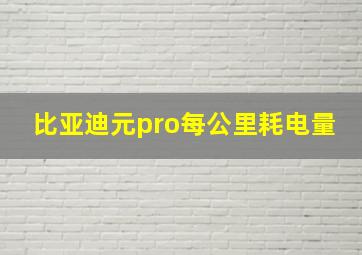 比亚迪元pro每公里耗电量