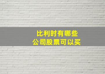 比利时有哪些公司股票可以买