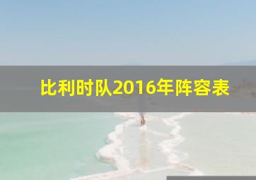 比利时队2016年阵容表