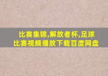 比赛集锦,解放者杯,足球比赛视频播放下载百度网盘