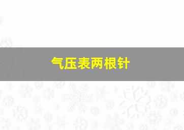 气压表两根针