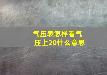 气压表怎样看气压上20什么意思