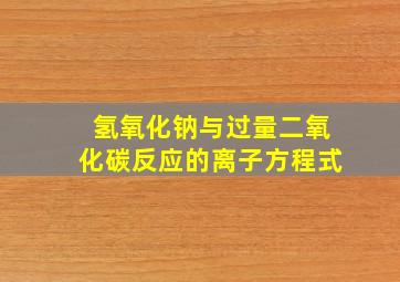 氢氧化钠与过量二氧化碳反应的离子方程式