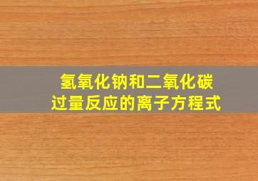 氢氧化钠和二氧化碳过量反应的离子方程式