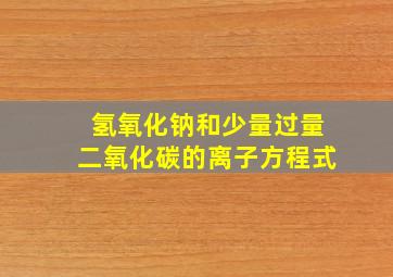 氢氧化钠和少量过量二氧化碳的离子方程式