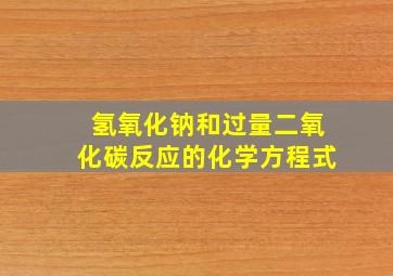 氢氧化钠和过量二氧化碳反应的化学方程式