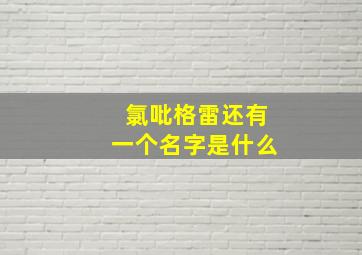 氯吡格雷还有一个名字是什么