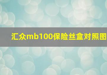 汇众mb100保险丝盒对照图