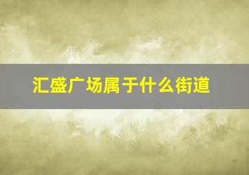 汇盛广场属于什么街道