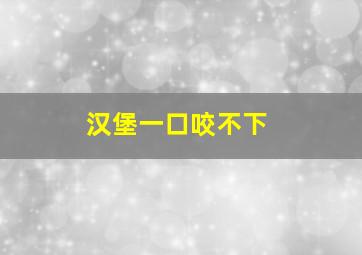 汉堡一口咬不下