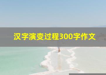 汉字演变过程300字作文