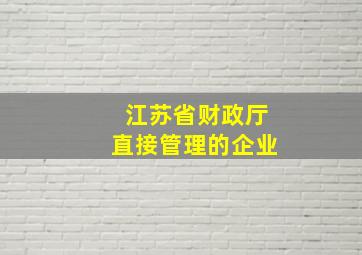 江苏省财政厅直接管理的企业