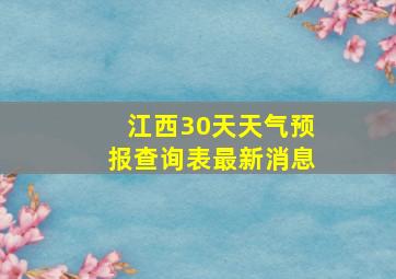 江西30天天气预报查询表最新消息