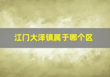 江门大泽镇属于哪个区